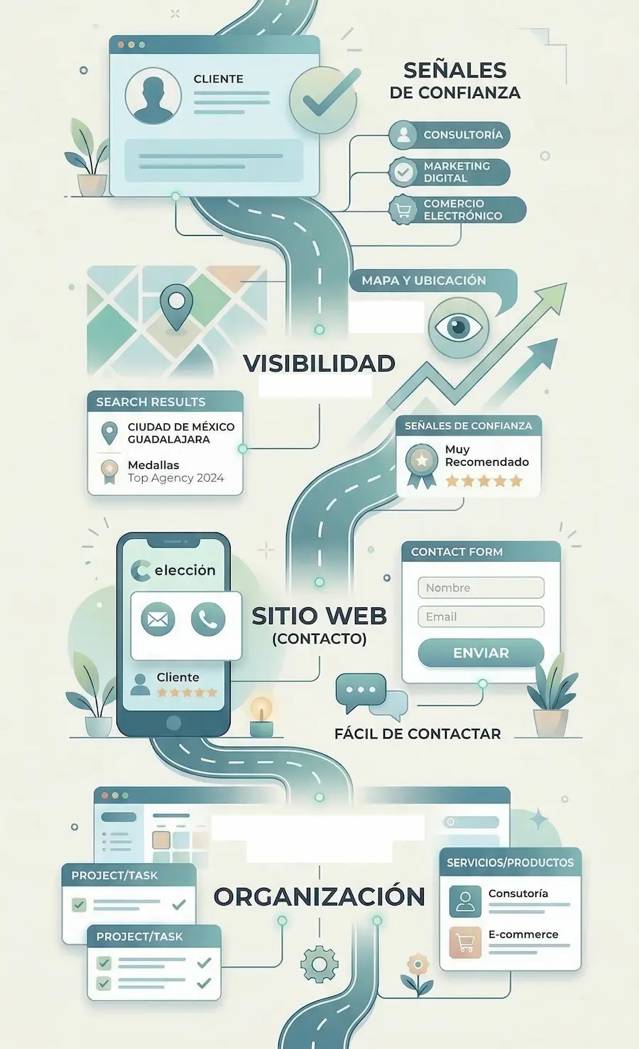 Confianza y profesionalismo en la presencia digital de un negocio